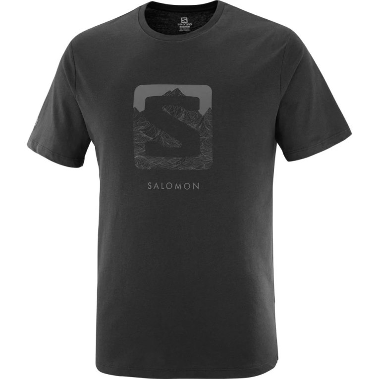 Black Salomon Outlife Logo Short Sleeve Men's T-Shirts | PH 79312V